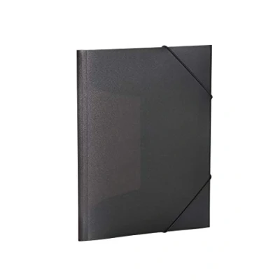 Image of HERMA Elastic Folder Translucent in Black, A4, Sturdy Plastic, with 3 Inner Flaps, 1 Span