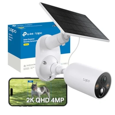 Image of Tapo 2K QHD Smart Wire Free Security Camera, Solar Power, AI detection, Color Night Vision, Local and cloud storage, IP66 Weatherproof (TC85 KIT)