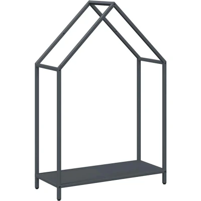 Image of vidaXL Firewood Rack Anthracite 60x25x90 cm Cold rolled steel