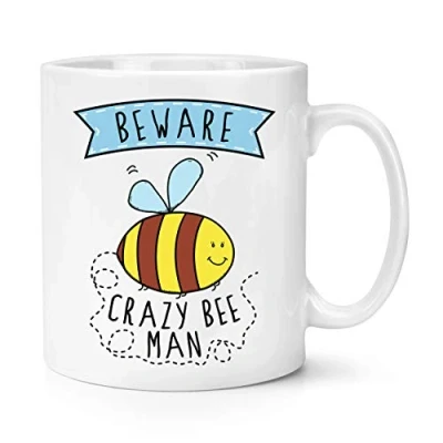 Image of Beware Crazy Bee Man 10oz Mug Cup