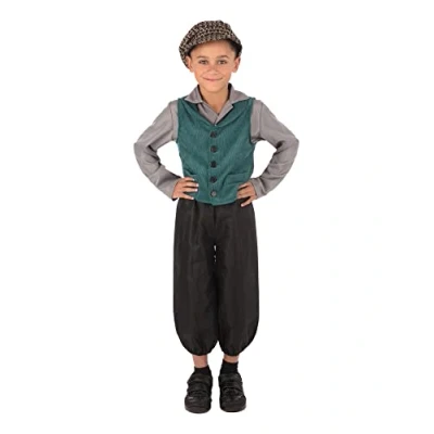 Image of Bristol Novelty CF236L Victorian Street Boy (Large) Costume, Multi Colour, 7 8 Years Old