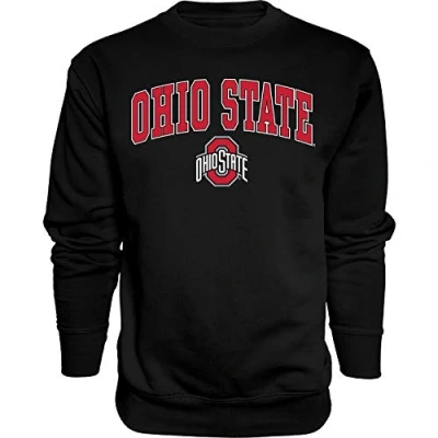Image of Blue 84 Men&#039;s Ohio State Buckeyes Crewneck Sweatshirt Black Arching Over, Black, X Large