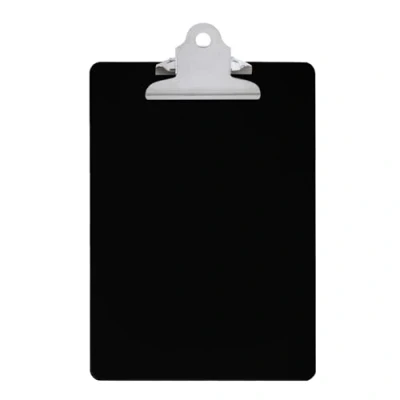 Image of Black A5 Clipboard with Butterfly Clip Ruled Side by Janrax