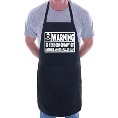 Image of Print4U 50 Year Old Git 50th Birthday BBQ Cooking Funny Novelty Apron Black
