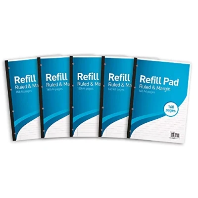 Image of SUMMIT Lined Paper A4 Refill Pad, 160 Page, Pack of 5, White