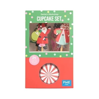 Image of PME Cupcake Set Santas Workshop, of 24