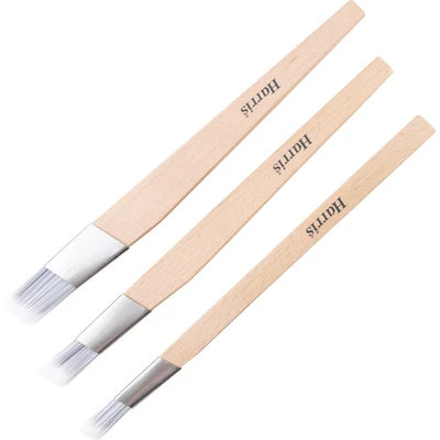 Image of Harris Seriously Good Fitch Paint Brushes Pack Of 3 Cutting In &amp; Control Hobby Craft 0.5&quot;, 0.75&quot;, 1, Brown
