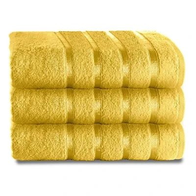 Image of GC GAVENO CAVAILIA Fade Resistant Luxury Towels, Extra Absorbent 100% Ringspun Egyptian Cotton 500 GSM Bathroom Set, Ochre, 2PK