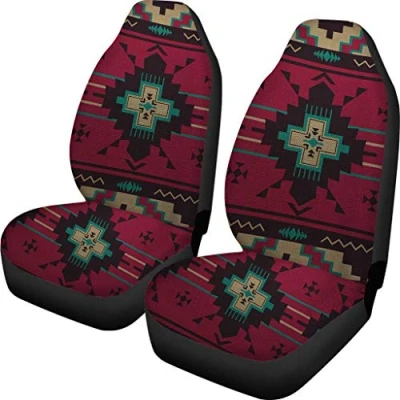 Image of SEANATIVE Native Aztec Navajo Print Car Seat Covers for Auto Truck SUV Front Seats Protector