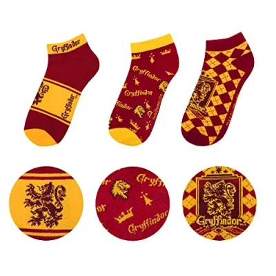 Image of Cinereplicas Harry Potter Gryffindor Socks (Set of 3) Officially Licensed, red, One Size