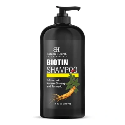Image of Botanic Hearth Biotin Shampoo Infused with Korean Ginseng &amp; Turmeric for Stronger, Thicker Looking Hair Sulfate Paraben Free 16 fl. oz