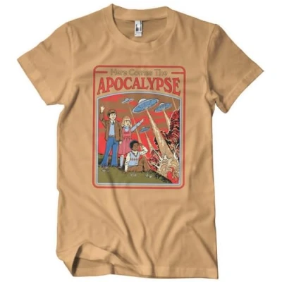 Image of Steven Rhodes Officially Licensed Here Comes The Apocalypse Mens T Shirt (OldGold), X Large