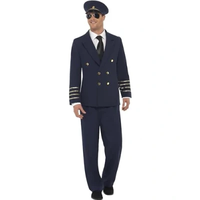 Image of Smiffy&#039;s Pilot Costume Medium Navy Blue