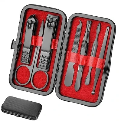 Image of Manicure Set Travel Essential Nail Clipper Kit Fashion Professional Stainless Steel Clippers Pedicure Grooming Gift for Men Women Friends and Parents