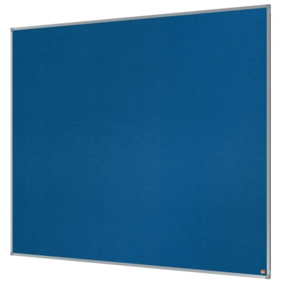 Image of Nobo Felt Noticeboard, 1500 x 1200 mm, Aluminium Trim, Corner Wall Mounting, Essence Range, Blue, 1915456