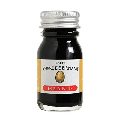 Image of Herbin 11541T 10ml bottle of ink for fountain pens and roller (product without packaging zero waste objective), Ambre de Birmanie/burnt amber