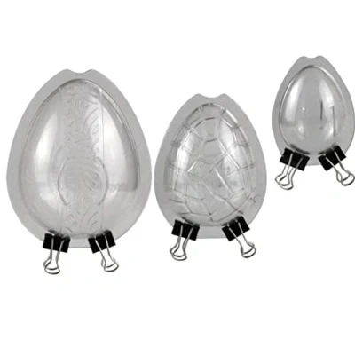 Image of Danlai Acrylic 3d Easter Egg Mould, 3 Sets Textured Chocolate Making Mold, Eggs Polycarbonate Mold