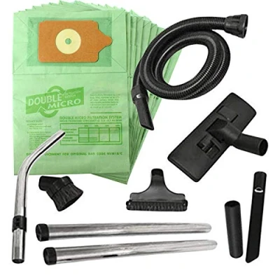 Image of Spares2go Complete Wet &amp; Dry 2.5m Hoover Hose, Rods, Floor Mini Tool Kit for Numatic Henry Hetty etc Vacuum Cleaners (+ 10 Bags)