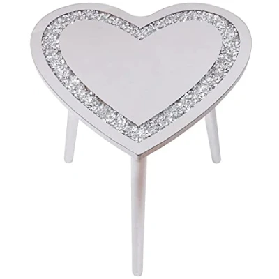 Image of lesser and pavey LP47784 Crystal Heart Coffee Table For Adults Multicolor Accessory, Silver