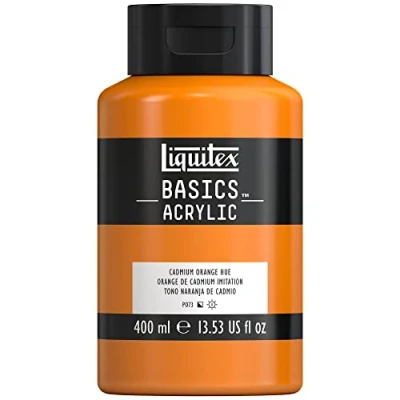 Image of LIQUITEX Basics Acrylic Paint, Cadmium Orange Hue, 400 ml Bottle