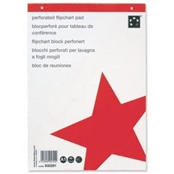 Image of 5 Star Flipchart Pad Recycled Perforated 70gsm 40 Sheets A1 White [Pack of 5]