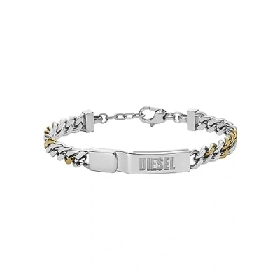Image of DIESEL Men&#039;s Bracelet, Stainless Steel bracelet with logo engraved