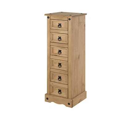 Image of Mercers Furniture Corona Narrow 6 Drawer Chest Bedside