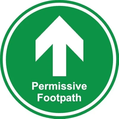 Image of Permissive footpath information pedestrian floor sticker Self adhesive graphic (200mm x 200mm)