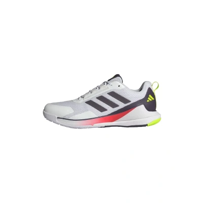 Image of adidas Men&#039;s Novaflight 2 Indoor Shoes Sports, FTWR White/Aurora met./Aurora Plum, 8.5 UK