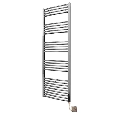 Image of Manissa Electric Chrome Curved Towel Rail 600mm x 1600mm Ladder Warmer