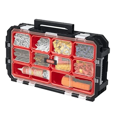 Image of Keter 240051 Connect Organizer Tool Box, Black/Red, 54 x 30.2 11.5 cm