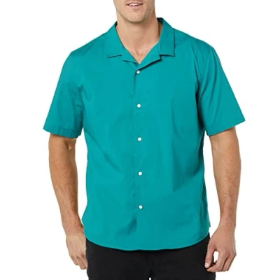 Image of Amazon Essentials Men&#039;s Standard Fit Vacation Shirt, Teal Blue, S