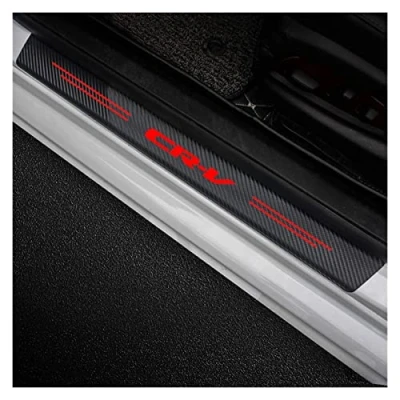 Image of 4 Pcs Carbon Fiber Car Door Sill Protector for Ho nda CR V, Welcome Pedal Scuff Guard Non Slip Auto Styling Decoration Accessory