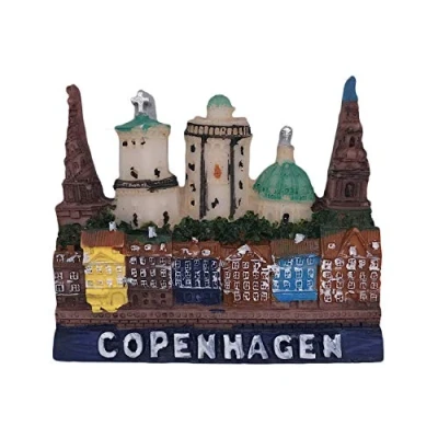 Image of Copenhagen Denmark 3D Refrigerator Magnet Travel Sticker Souvenirs,Resin Home &amp; Kitchen Decoration,Denmark Fridge from China