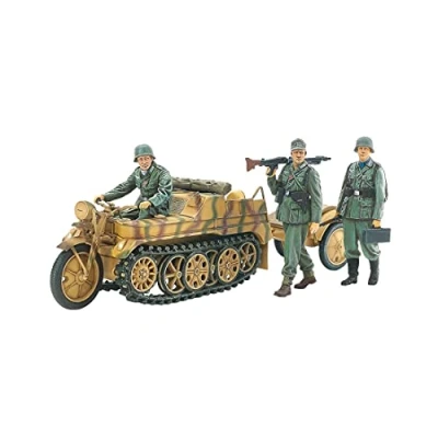 Image of TAMIYA 35377 000 Military 1:35 German Sd.Kfz.2 Kettenkrad (with Product) Faithful Replica, Model Building, Plastic Kit, Crafts, Hobby, Assembly, Unpainted