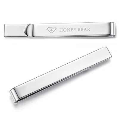 Image of HONEY BEAR 2.12inch Mens Tie Clip Bar Normal Size for Business Wedding Gift,5.4cm