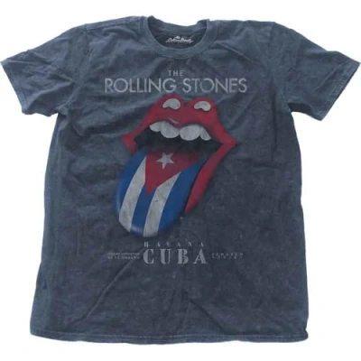 Image of The Rolling Stones Havana Cuba Official Tee T Shirt Mens Unisex (Medium) Blue