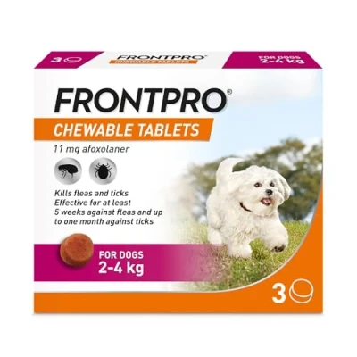 Image of FRONTPRO® Chewable Tablets Flea &amp; Tick Treatment for Dogs 3 Pack (2 4kg)