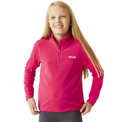 Image of Regatta Kids Hot Shot II 1/2 Zip Fleece Pink Potion 7 8Yrs