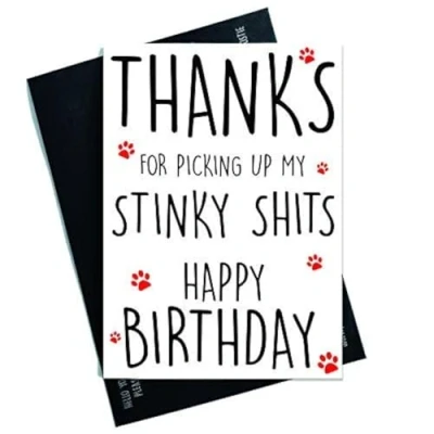 Image of Funny Happy Birthday Card from The Dog for Him Pet Lover Card, Dad, Dad PC548
