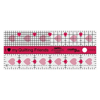 Image of Creative Grids I Love My Quilt Friends Mini Ruler 2 1/2in x 6in CGRQF26