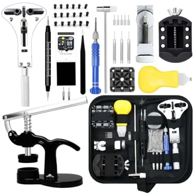 Image of Watch Repair Kit, GLDCAPA Professional Battery Replacement Tools with Carrying Case, Link Removal Tool Case Opener, Press Set