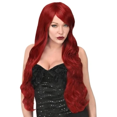 Image of Widmann 02117 Kayla Cosplay Dream Hair Wig for Women Bordeaux Red