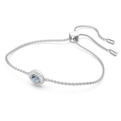 Image of Swarovski Angelic bracelet, Square cut, Blue, Rhodium plated