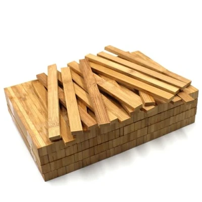 Image of 80 x Wooden Strips 17 7 160 mm Bamboo Loose Craft Blocks for Crafts Sticks (Bamboo mm)