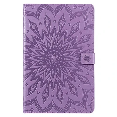 Image of BAUBEY Case for Samsung Galaxy Tab S6 T860 2019, Slim Magnetic Wallet Stand Cover SM T860/T865 10.5 Inch[Auto Wake/Sleep][Multiple Angle Viewing] Mandala Flower (Purple)