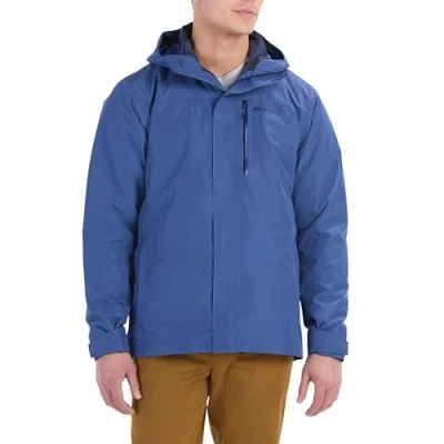 Image of Marmot Men&#039;s Ramble Component Jacket, Waterproof Lightweight Hooded 3 in 1 Rain Windproof Raincoat, Breathable Windbreaker, Twilight Blue, XXL