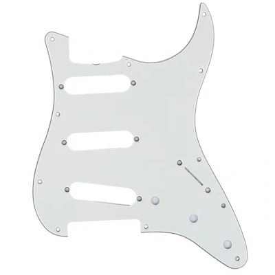 Image of Musiclily Pro 11 Hole 62 Vintage SSS Strat Pickguard for American Stratocaster Electric Guitar, 3Ply Parchment