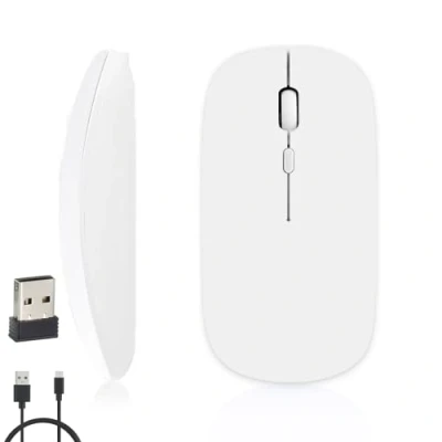 Image of iSTYLE Rechargeable Wireless Mouse, Bluetooth or 2.4 GHz with USB Mini Receiver, Multi Device, 1600 Dpi Optical Tracking, Silent Mice for Mac, PC, Macbook, iPad, Laptop, Tablet, Android, iOS, Windows
