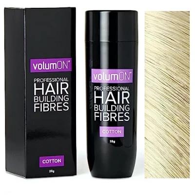 Image of Volumon Professional HAIR Building Fibres Loss Concealer COTTON 28g Get Upto 30 Uses CHOOSE FROM 8 SHADES COLOURS (Blonde)